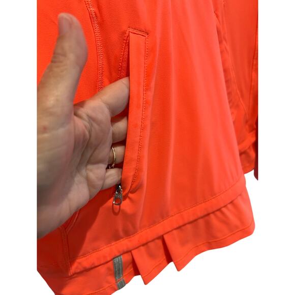 Lululemon Women’s Long Sleeve Hooded 1/2 Zip Popover Jacket Neon Coral Size 4 - Picture 4 of 9